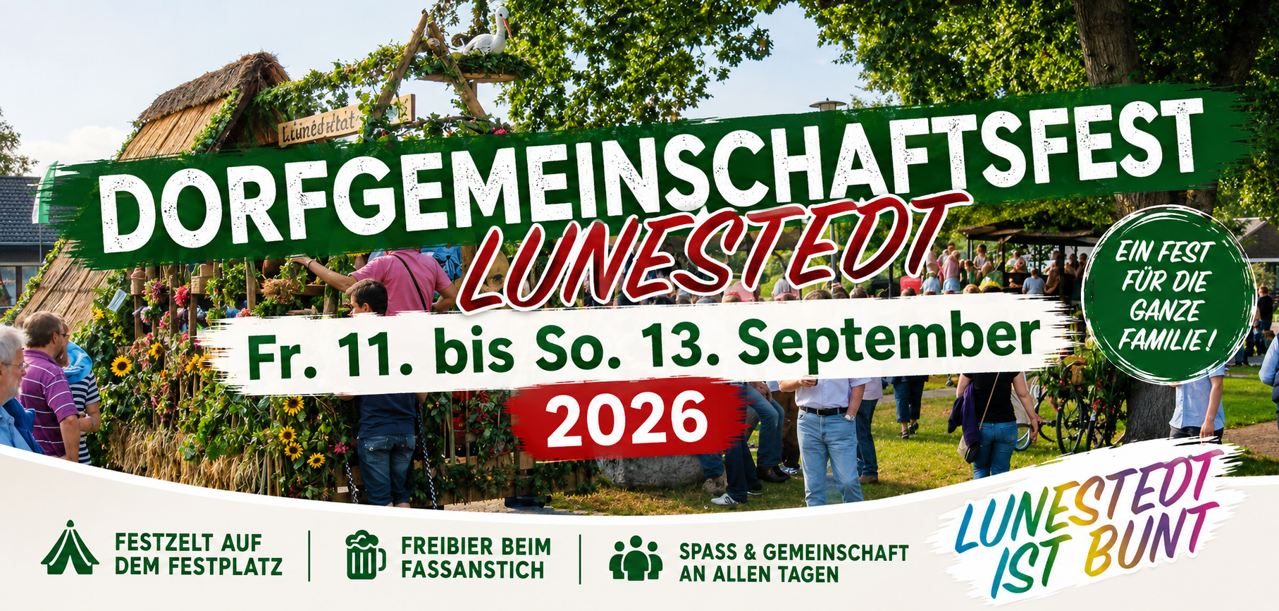 Banner Dorfgemeinschaftsfest Lunestedt 2026